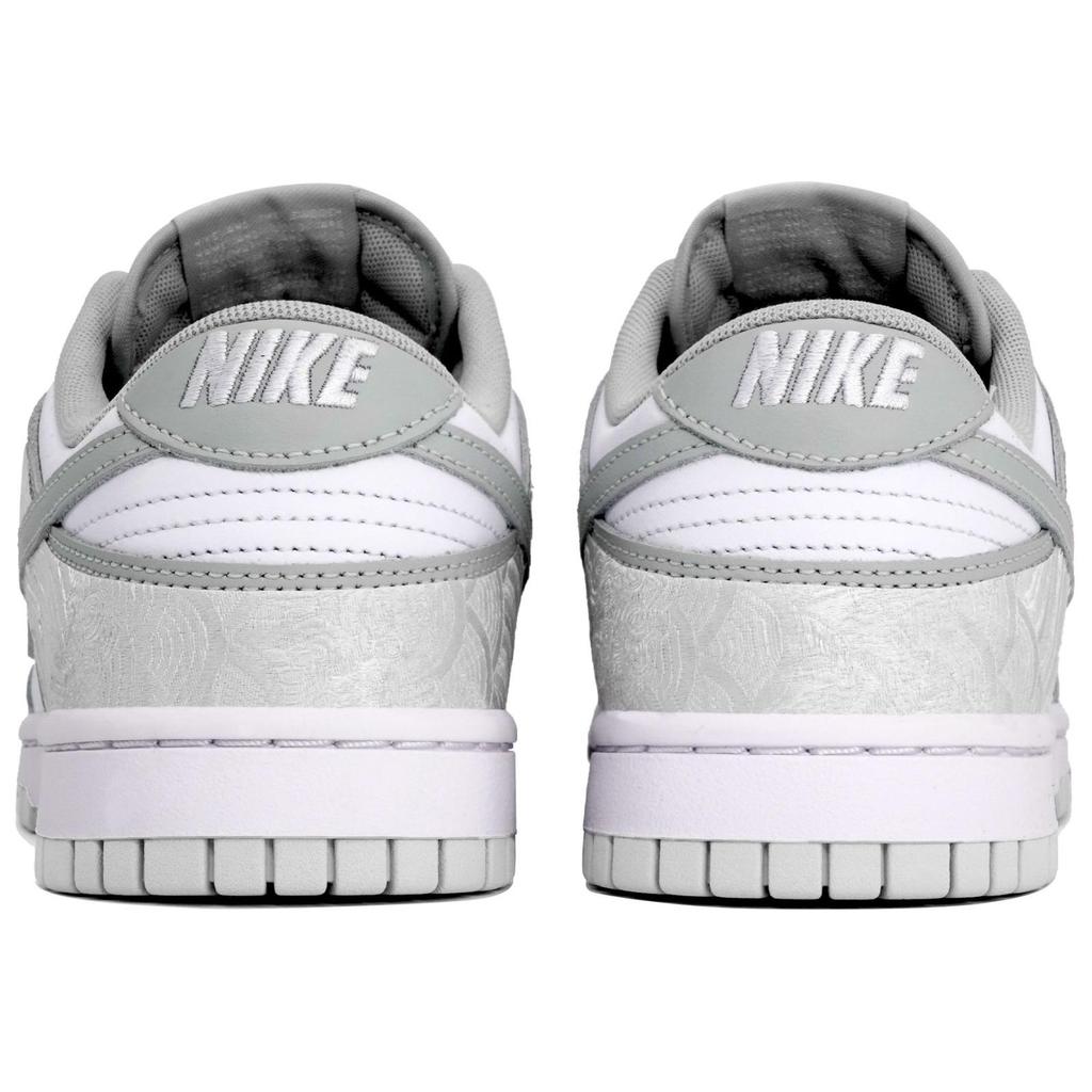 Nike Dunk Slip Resistant Abrasion Resistant Low top Skateboard Shoes Men's Gray White Silver DD1391-103(Team113-BOX)