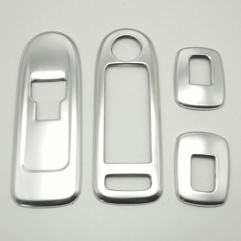 Car Silver Door Window Lift Switch Armrest Cover Switch Button Panel Trim Stickers for Citroen C5 for Peugeot 508