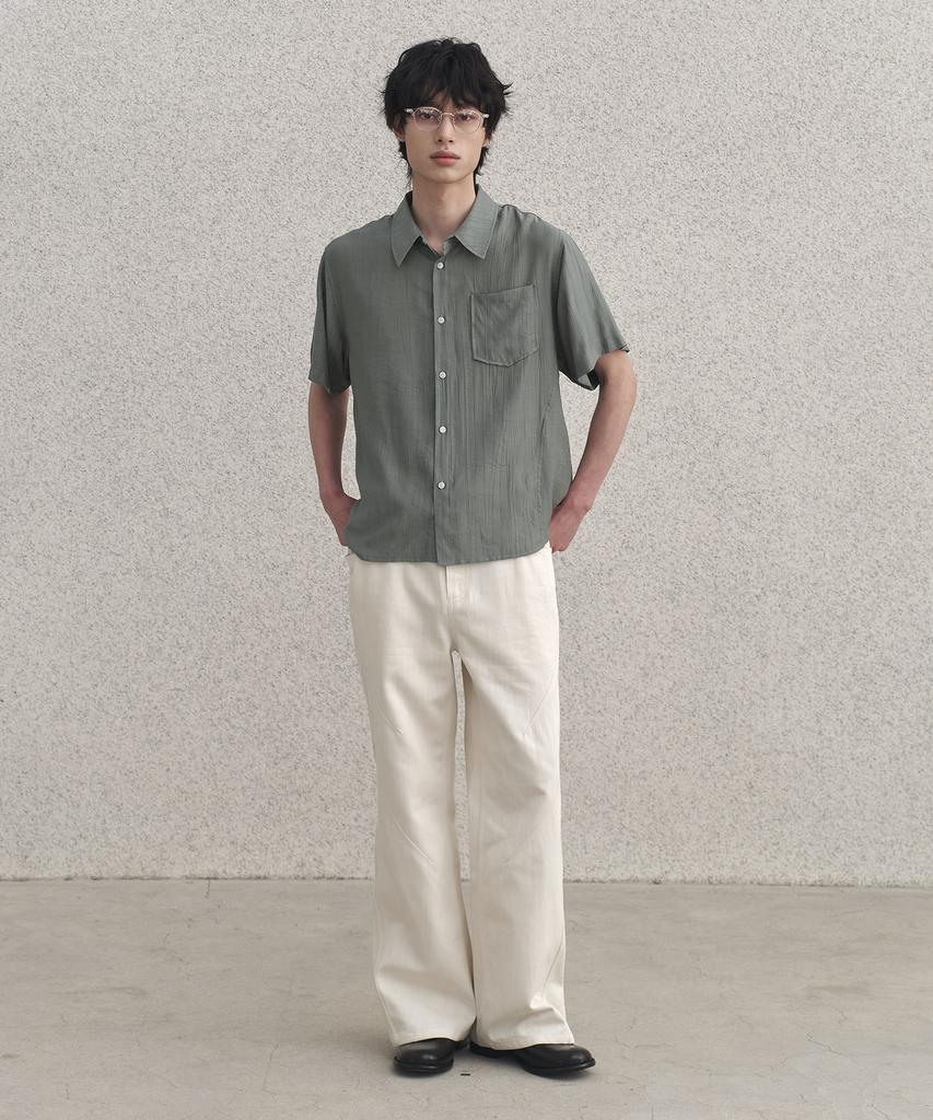 SENTAIR Wave Seersucker Cooling Short Sleeve Shirt_Green