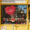 Romantic LOVE Valentine's Day Sweetheart Heart Balloon Stickers Convenience Store Glass Decoration Stickers Window Stickers