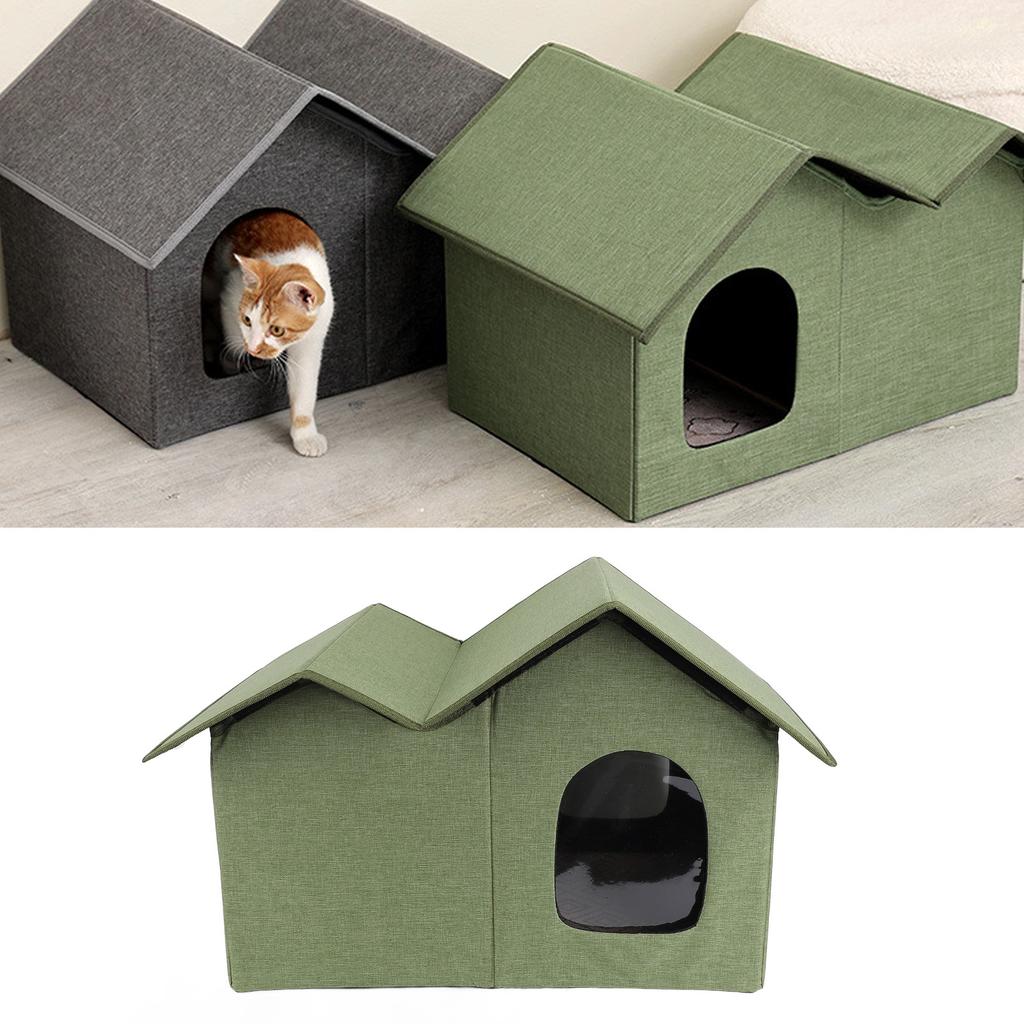 Cat House Large Space Water Resistant Closed Design Comfortable Portable Foldable Cat   for Indoor Pets