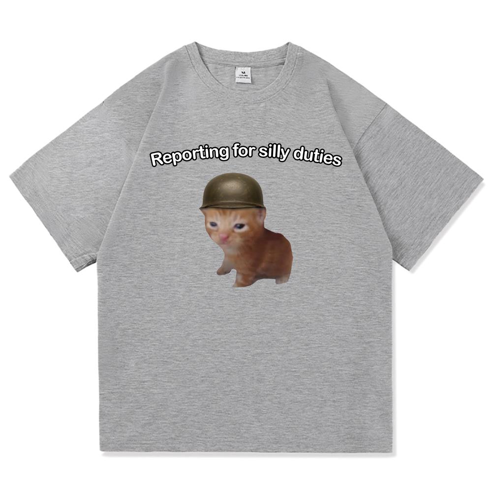 Y2k Funny Cat Meme T Shirt I Do Not Think Therefore I Do Not Am Men/women Clothing Harajuku High Quality Tops Cotton Tshirts