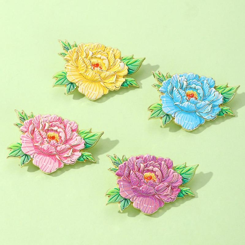 1Pcs Elegant Classical Style Flower Lapel Pin Exquisite Luxury Peony Flower Brooch For Suit Cheongsam Sophisticated Taste