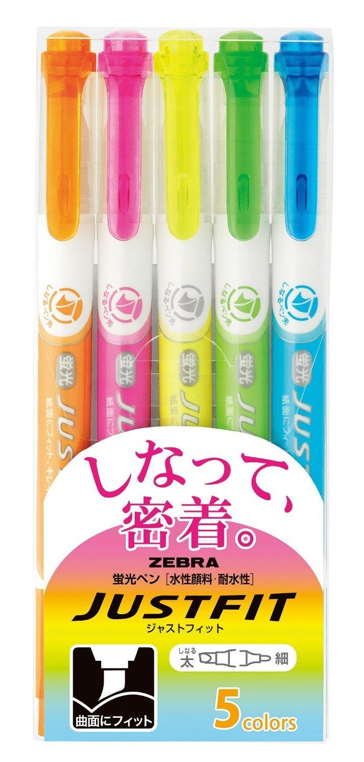 

Набор из 5 текстовыделителей Zebra Just Fit, цвета, WKT17-5C