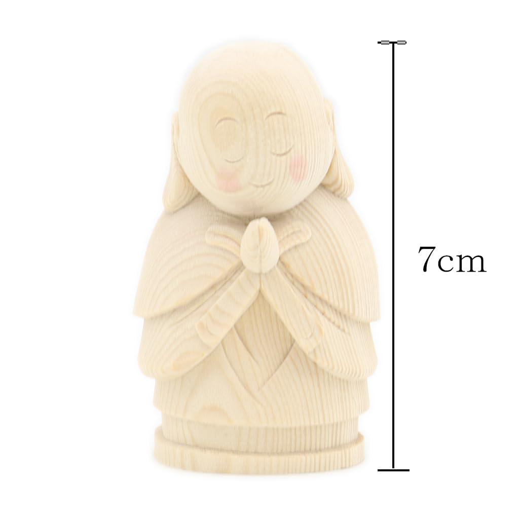 Special Buddhist Statue Jizo Height Width Depth Wood Carving Made from Cypress Wood 9450 Kurita's [Bodhisattva] (Total 7cm, 4cm, 3.5cm) High-quality