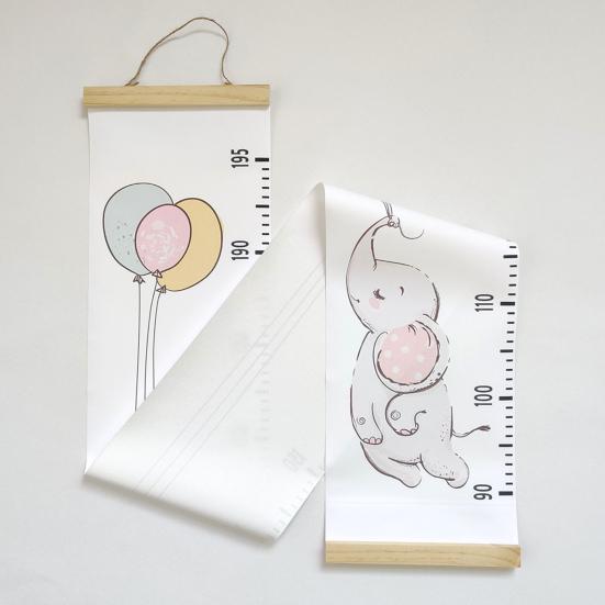 Baby Height Ruler Cartoon Pattern No Odor Cloth Removable Baby Growth Ruler for Children