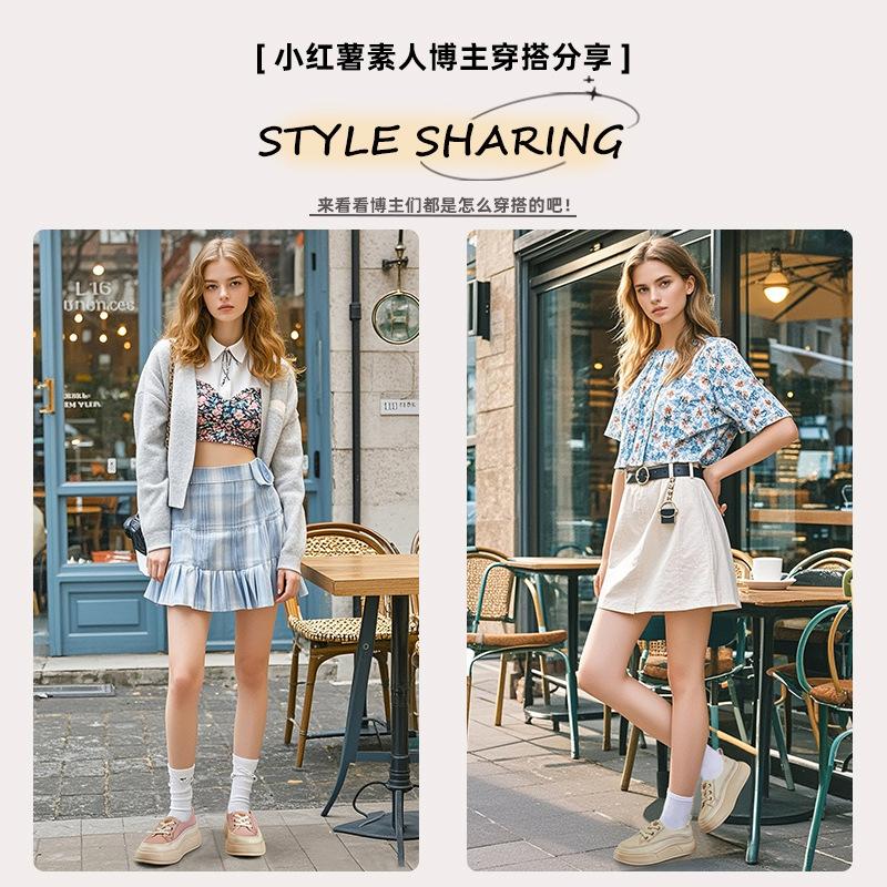 Small size 34 large size 41 leather little white shoes 2025 autumn new thick-soled heightening sports board shoes ethnic style women's shoes