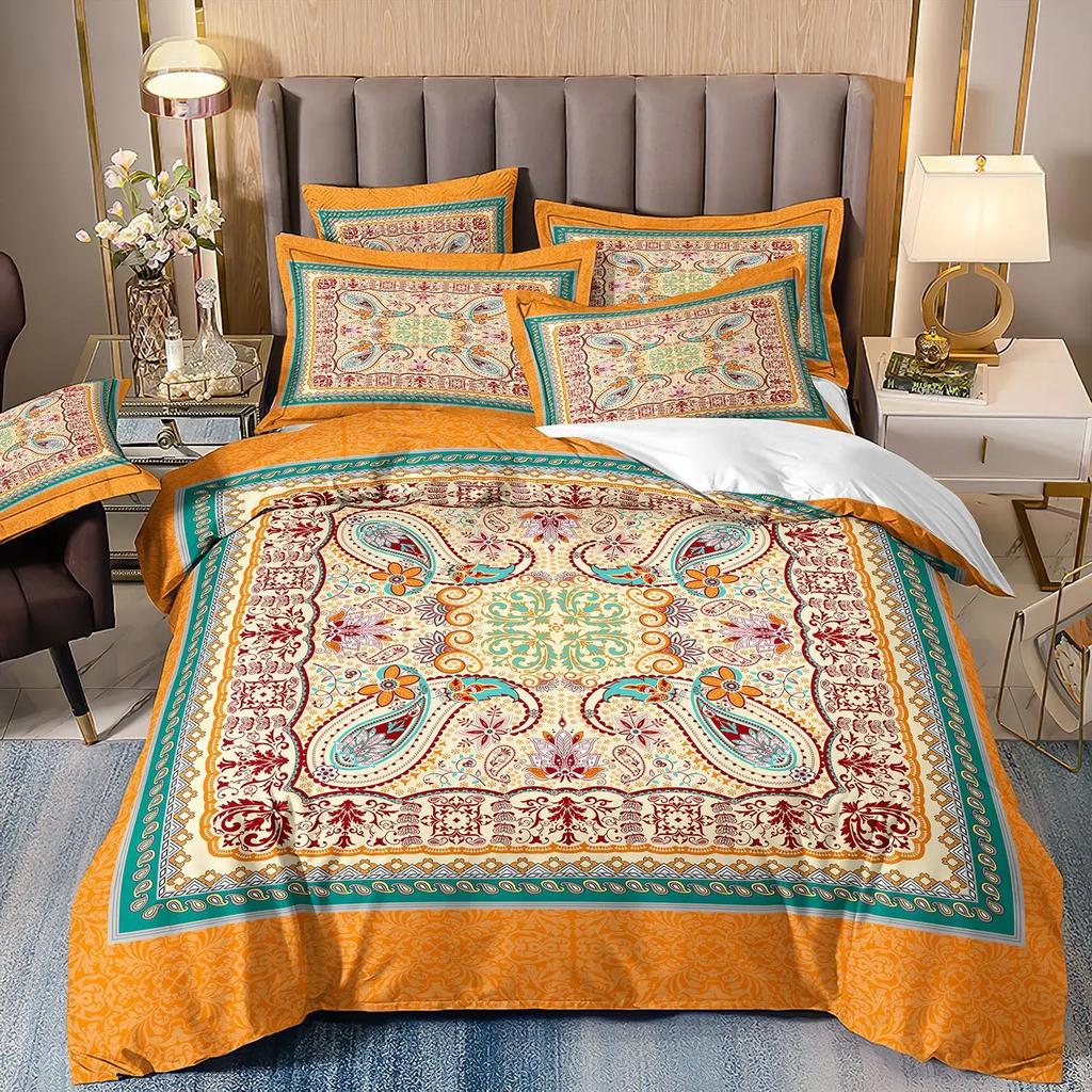 Luxury Style Bedding Set 3D Printed Soft Polyester Duvet Cover Set Quilt Cover Set Bedding With Pillowcases For Family Gift