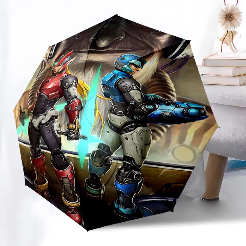 1pc Auto-Open Close Outdoor Umbrella with 3-Fold Design, Featuring Mega Man X & Zero, Perfect for Outdoor Use, Travel, Daily Life, and Gifts!L033