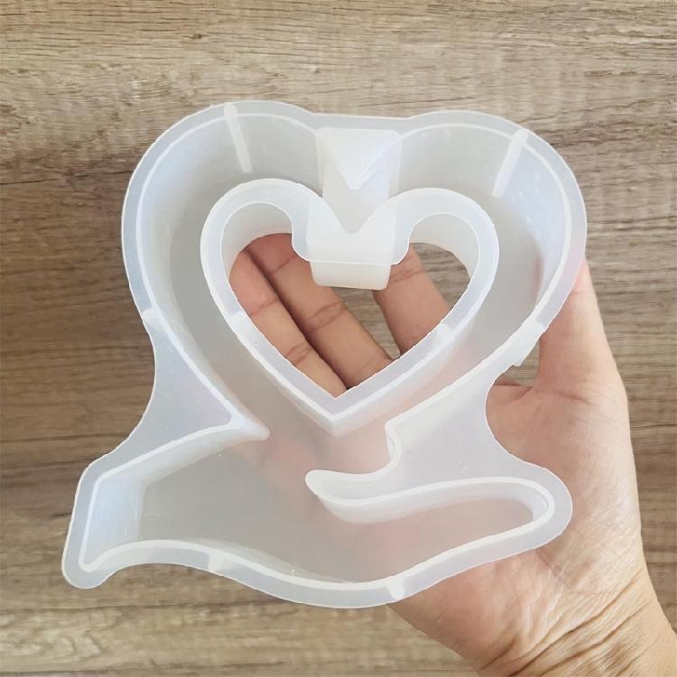 Silicone Resin Molds Charm Heart Small Vases Moulds Home Decors Craft Mold Making Small Vase Perfect for Plant Lovers