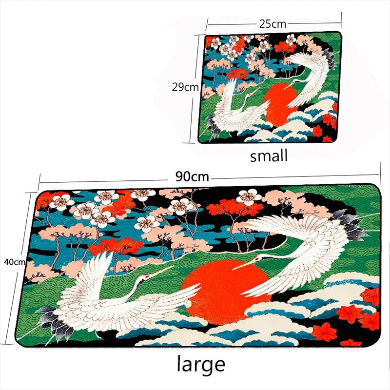 Japanese Style Desktop Mat XXL Large Office Keyboard Mouse Mat Art Mouse Pad Carpets Rugs Mouse Gamer Mousepad for Laptop