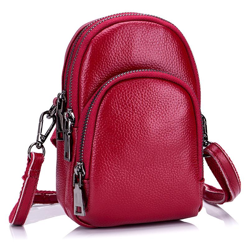 

Large capacity three zippers oblique span bag women s bag, new Guangzhou casual versatile mobile phone bag women s bag бордовый