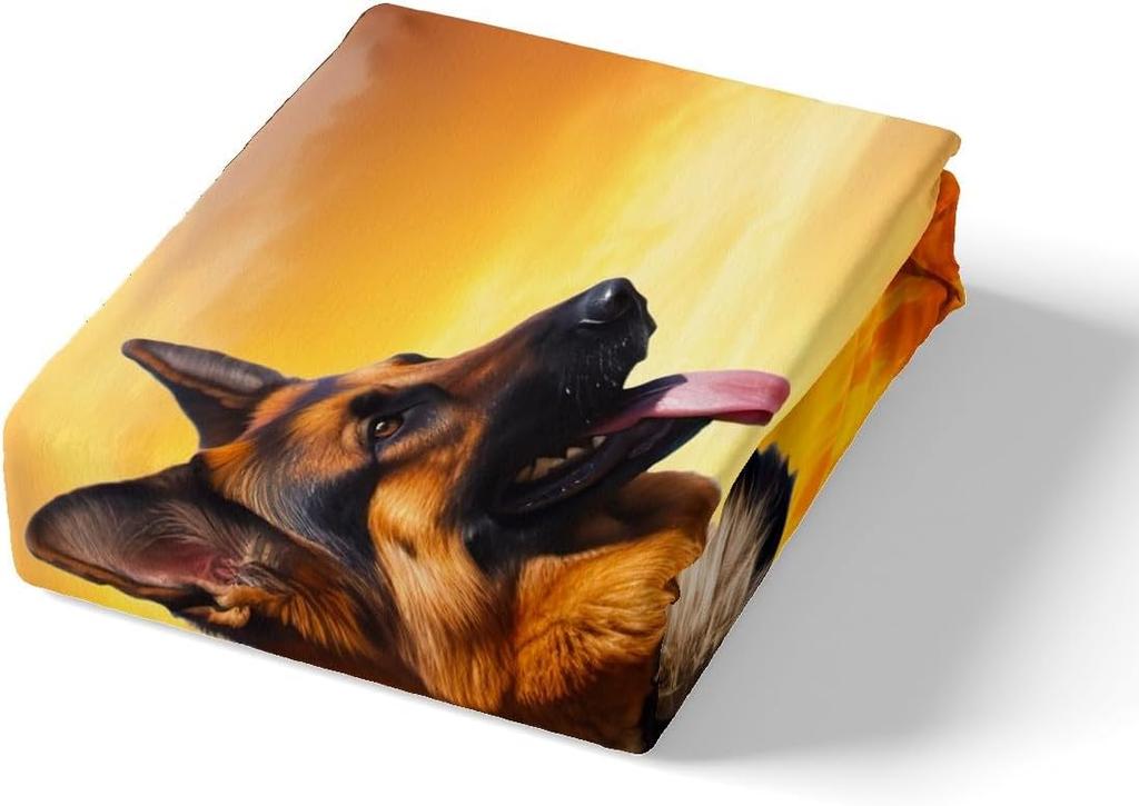 Dog 3D German Shepherd Puppy Print Bedding Set for Kids Boys Girls Children Pet Animal Theme Ultra Soft Duvet Cover Home Decor