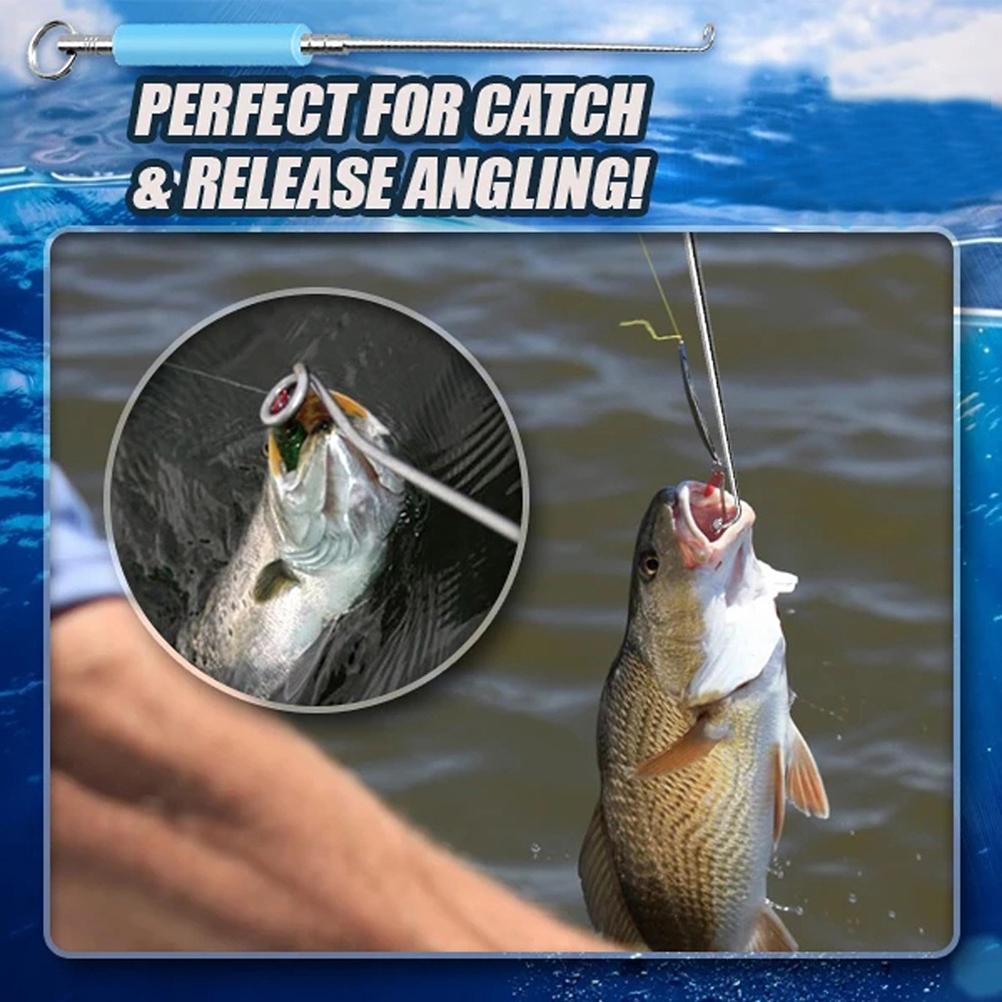 2Pcs Stainless Steel Fish Hook Extractor Remover Disgorgers with Handlebar for Fish