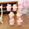 Pack of 5 Acrylic Display Risers Stand Large Clear Shelves Racks for Cupcake Figures Toy Collectibles Perfume and More