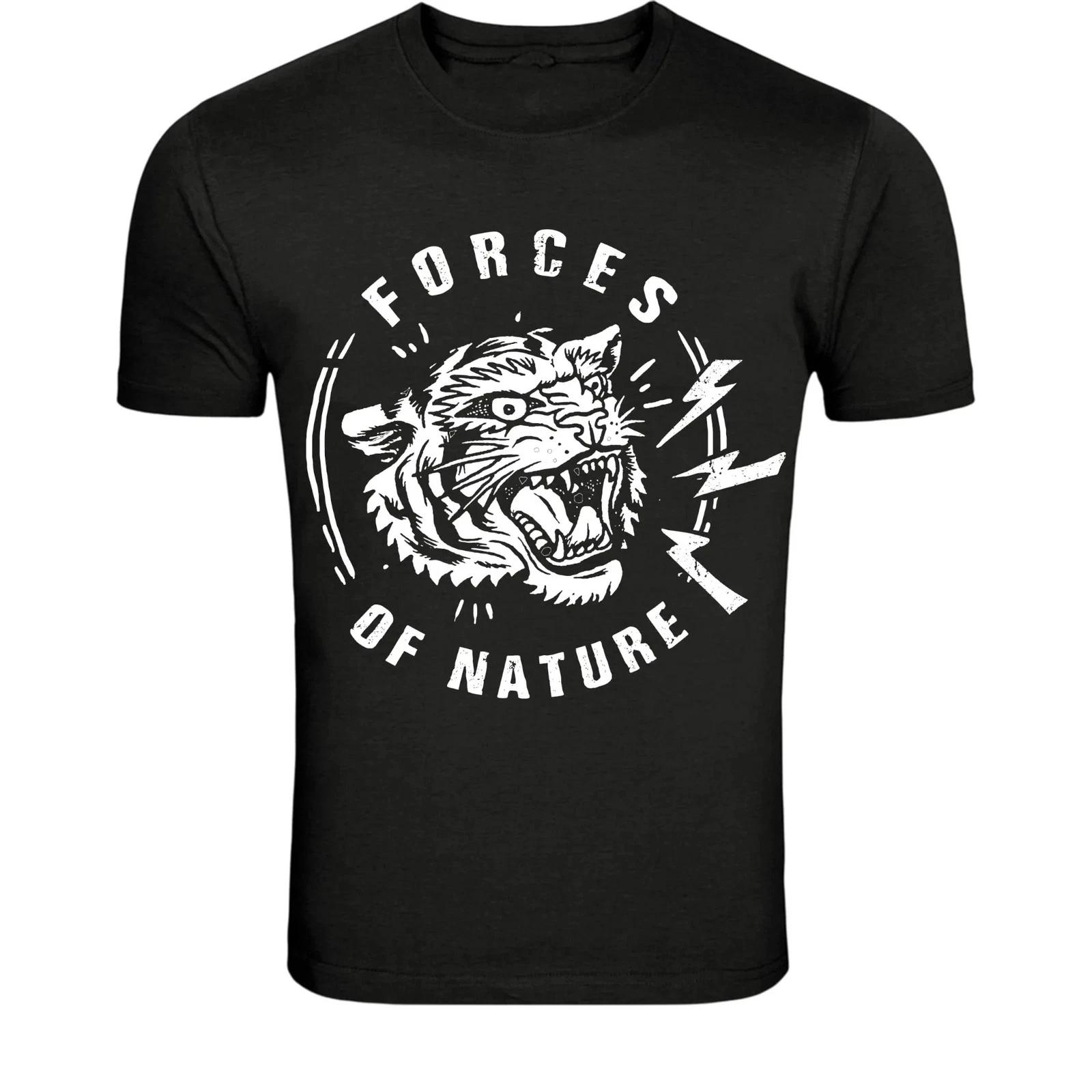 Forces of Nature Tiger T-Shirt - Roaring Wild Animal Power Graphic M