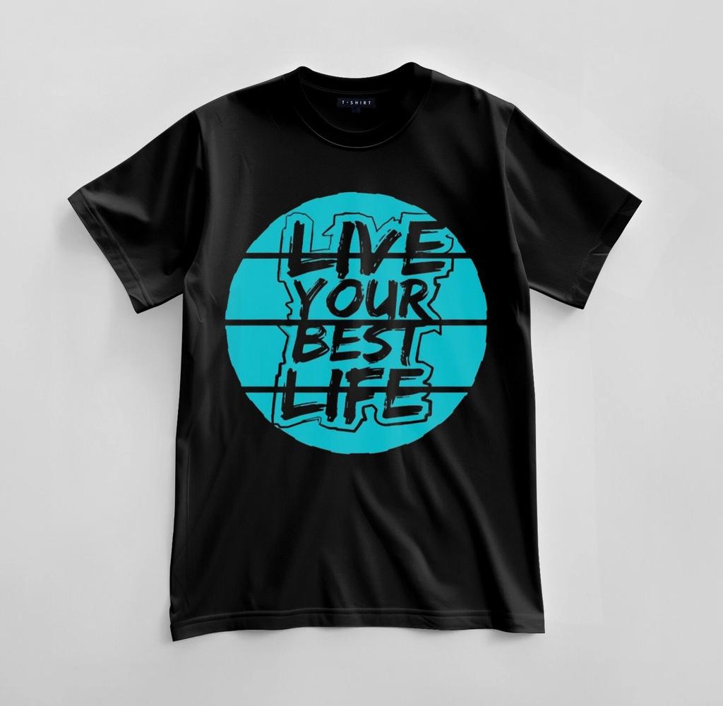 Custom Live Your Best Life Graphic T-shirt Design Unisex Jersey Short Sleeve Tee
