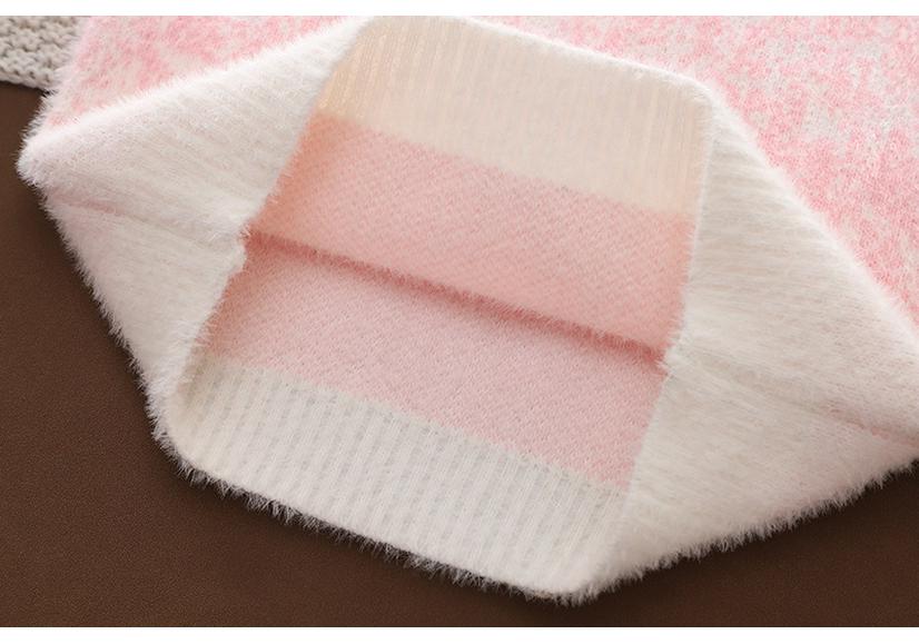 Starry Sky Pink Gradient Mother-Daughter Knit Sweater - 2023 Korean Style Loose Fit