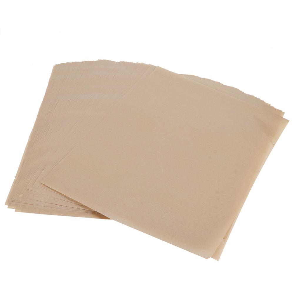100pcs Brown Parchment Paper Sheets Non-Stick Surface Steaming Paper Barbecue Steaming Cooking