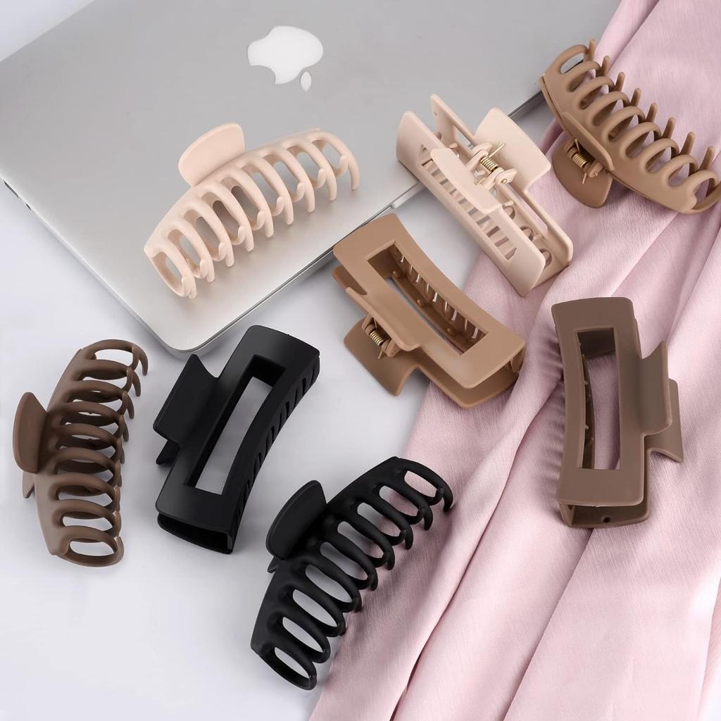 ANNA CREATIONS 8 Stück Koreanische Mode Matt Haarklammern Starker Halt Clutcher für Dickes & Dünnes Haar Zubehör Clutches für Damen & Mädchen