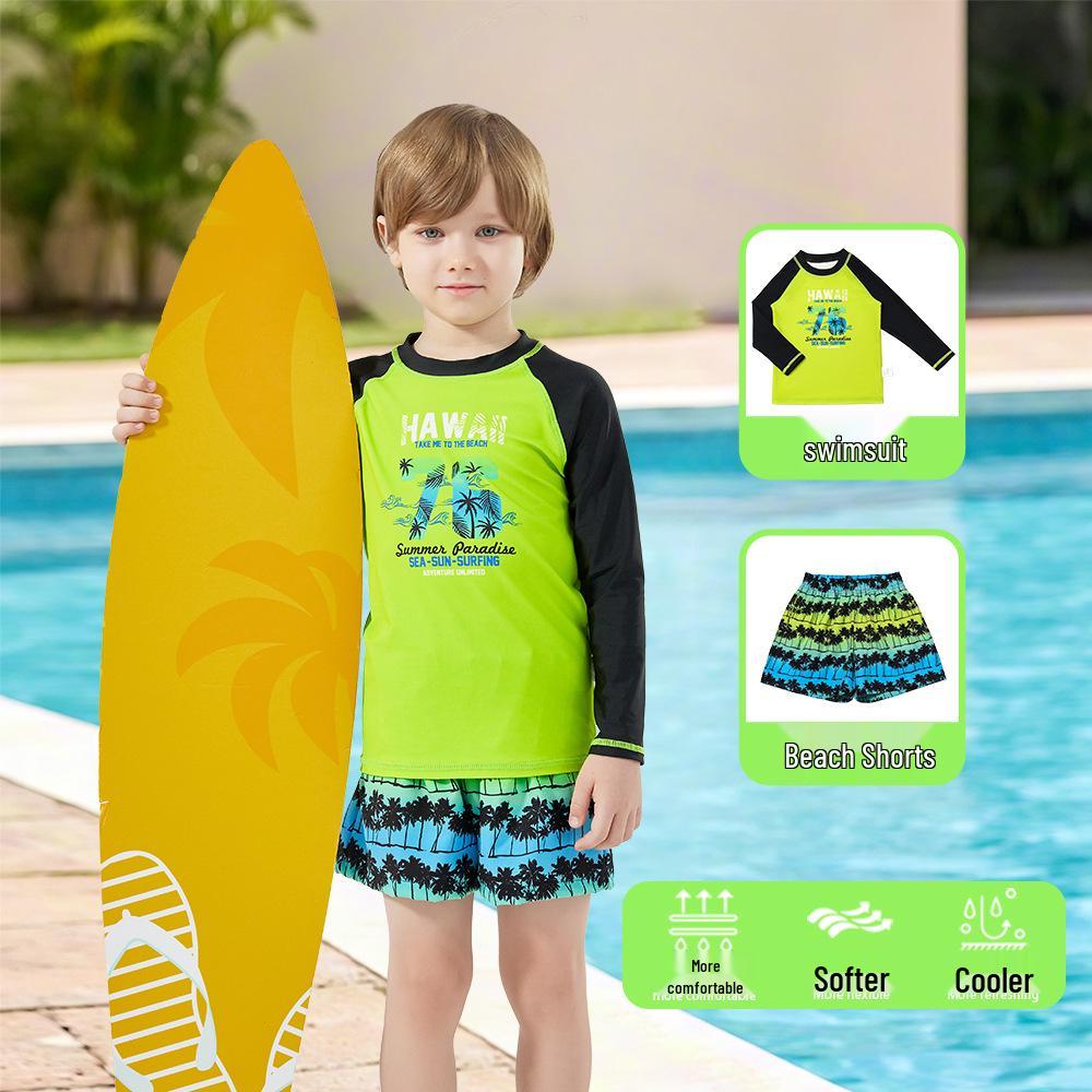 

Детский пляжный костюм-двойка: Летние плавательные шорты и мужские свободные повседневные шорты с принтом кокосовых пальм 110 (Height 100cm, Weight up to 17kg)