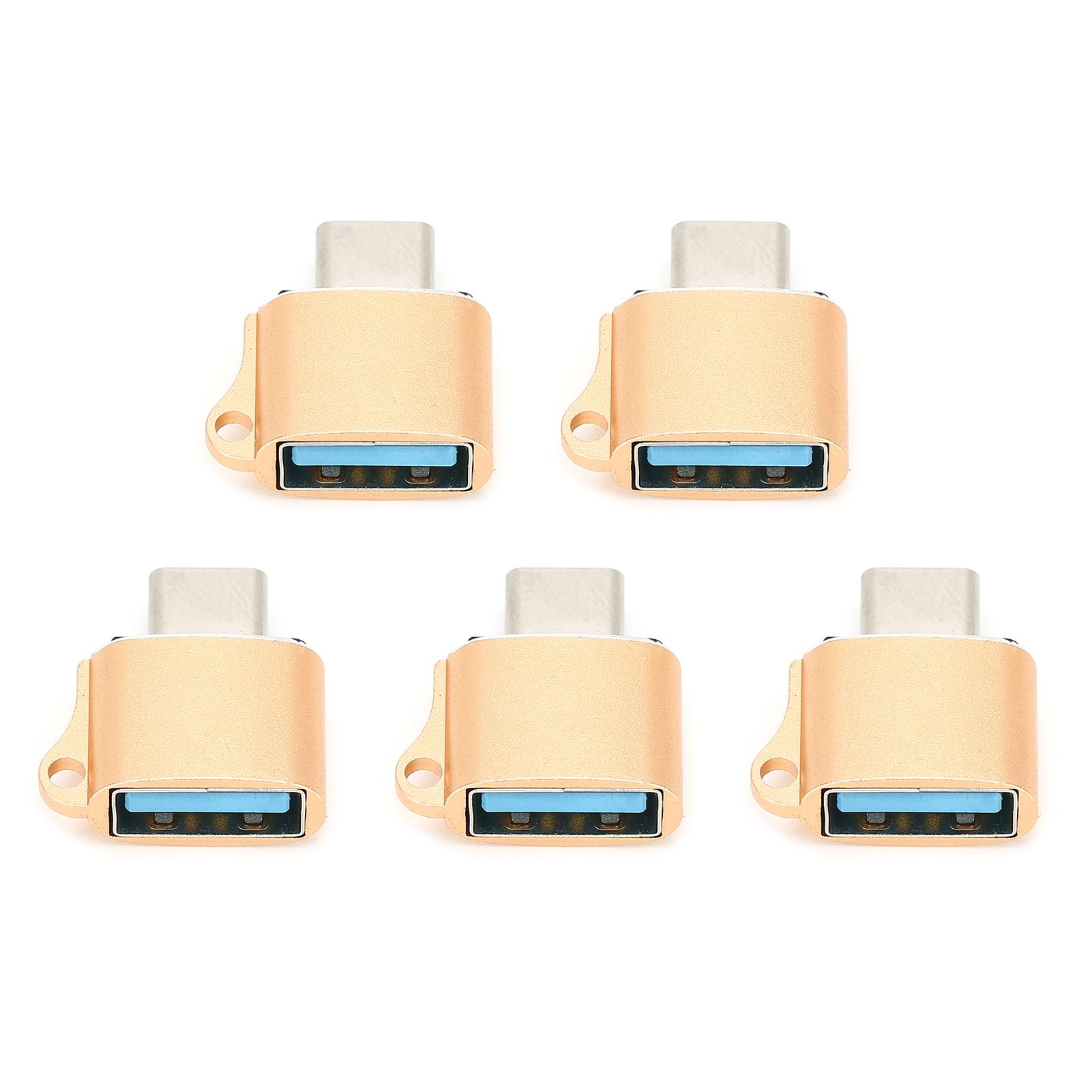 

5Pcs TypeC Male to USB2.0 OTG Adapter Portable Data Converter Computer Accessory(Gold ) золотий