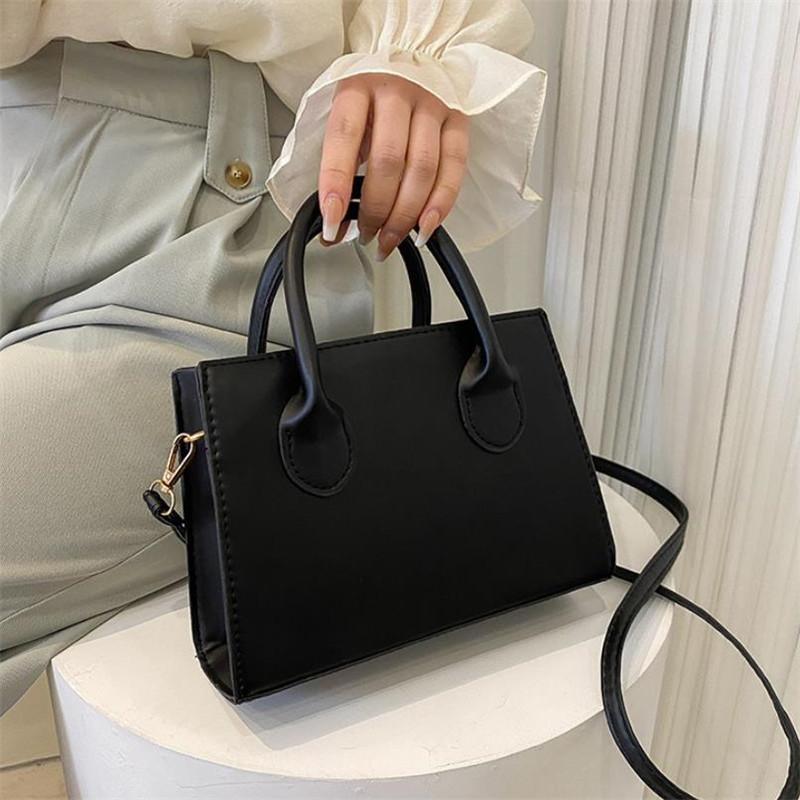 

Модная квадратная сумка для женщин, простая мини-сумка через плечо, минималистичная сумка через плечо с верхней ручкой, однотонный кошелек, дизайнерская сумка