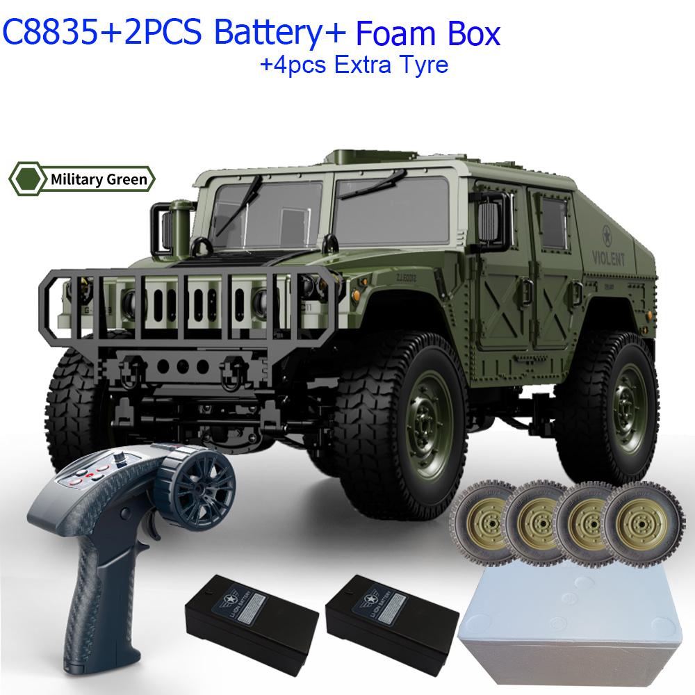 C8835 1:14 RC Car 2.4G Remote Control Car 4WD Off-road Climbing Simulation All-terrain RC Crawler Military Jeep JJRC RC Toys