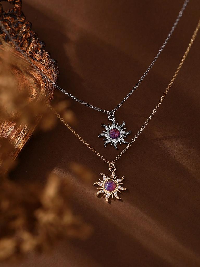 1Pc Artistic Retro Sun Australian Treasure Necklace, Suitable For Women's Daily Wear,Valentine's Day Gift, Friendship, Anniversary Gift