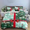 Festive Reindeer and Sleigh Pattern Bedding Set (1 Duvet Cover, 2 Pillowcases, Duvet Not Included)
