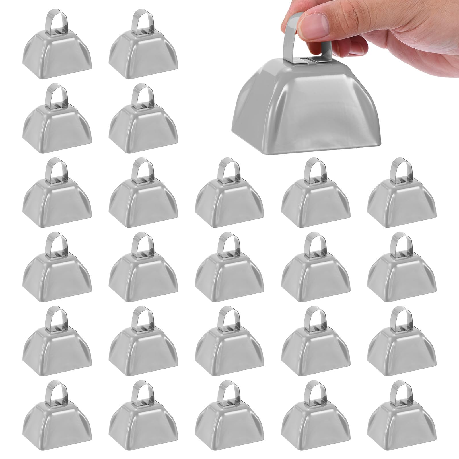 

ПАТИКил 24 коровьих колокольчика для футбольных матчей, спортивных мероприятий, 3-дюймовые громкие металлические коровьи колокольчики с ручками для боления и свадеб