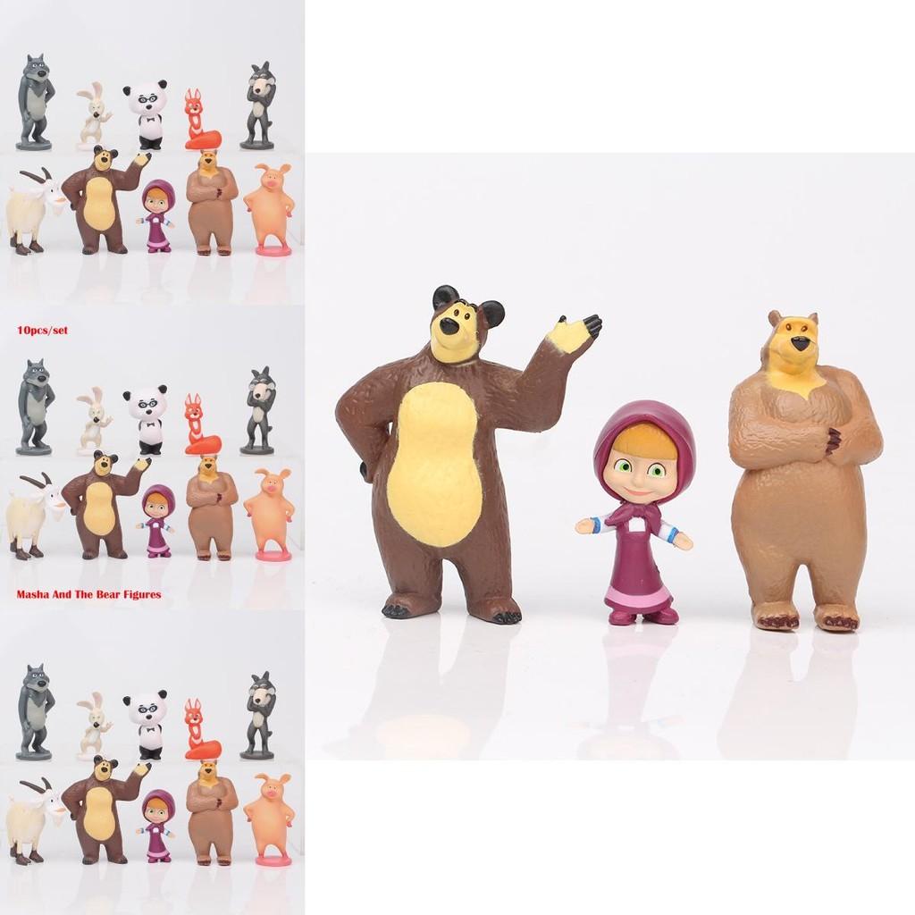 Adorable Set de Figuras de Acción de Masha y el Oso Perfecto Para Adornos de Tarta y Diversión en el Juego