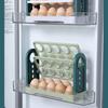 Portauova Alta Capacità Design Ribaltabile Salvaspazio con Maniglia per il Trasporto 3 Strati Freschezza Vassoio Porta Uova per Frigorifero Accessori da Cucina