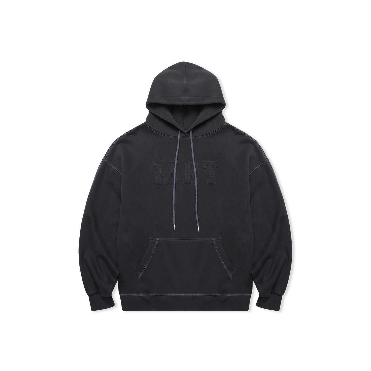 Mart Pigment Running Embroidery Hoodie Charcoal M