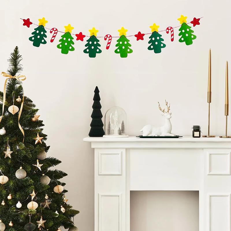 1SET Star Tree Hanging Garland Christmas Ornament Home Festival Party Decoration Colorful Merry Christmas Decorations TMZ