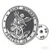 Cazador Saint Michael Protect Us Lapel Pins Women's Brooch Stainless Steel Christian Religious Jewelry Angel Brooch Men's Badges