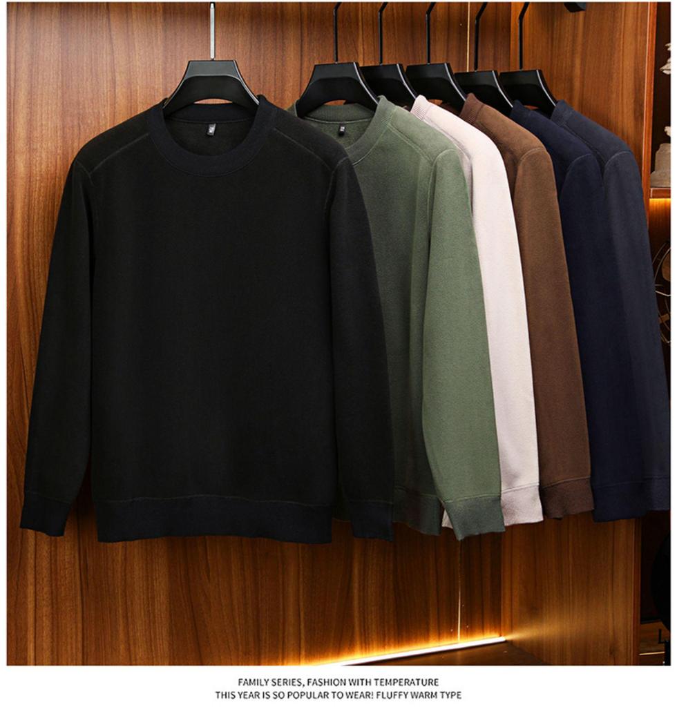 Specht Herren Fleecegefüttertes Rundhals-Sweatshirt - Langärmlig, Verdickt, Lässige lockere Passform für Herbst/Winter