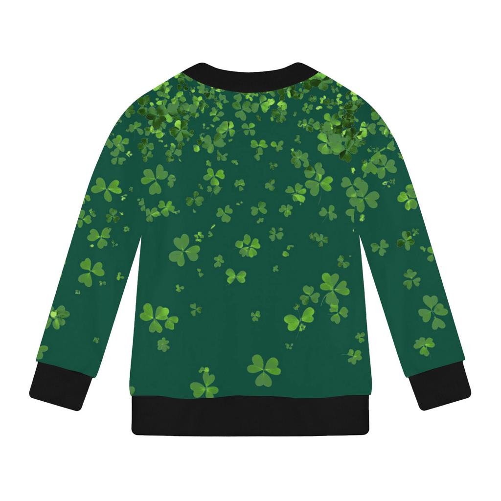 Dívčí bundy na zip Dětské podzimní mikiny s dlouhým rukávem Svrchní oděvy s kapsami St. Den svatého Patrika 5-15 let