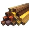 30x2.2x2.2cm Rosewood Buddha Beads Blanks Small Leaf Red Sandalwood Golden Star Square Wood Rods for Couple Bracelet Making