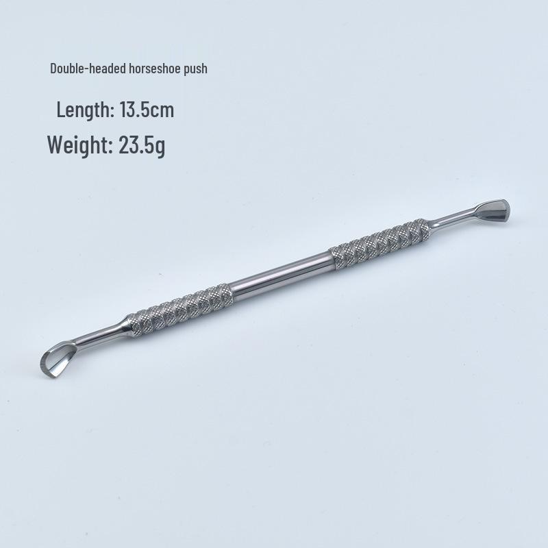 Double-Headed Horseshoe Nail Remover and Cuticle Shaper - Stainless Steel