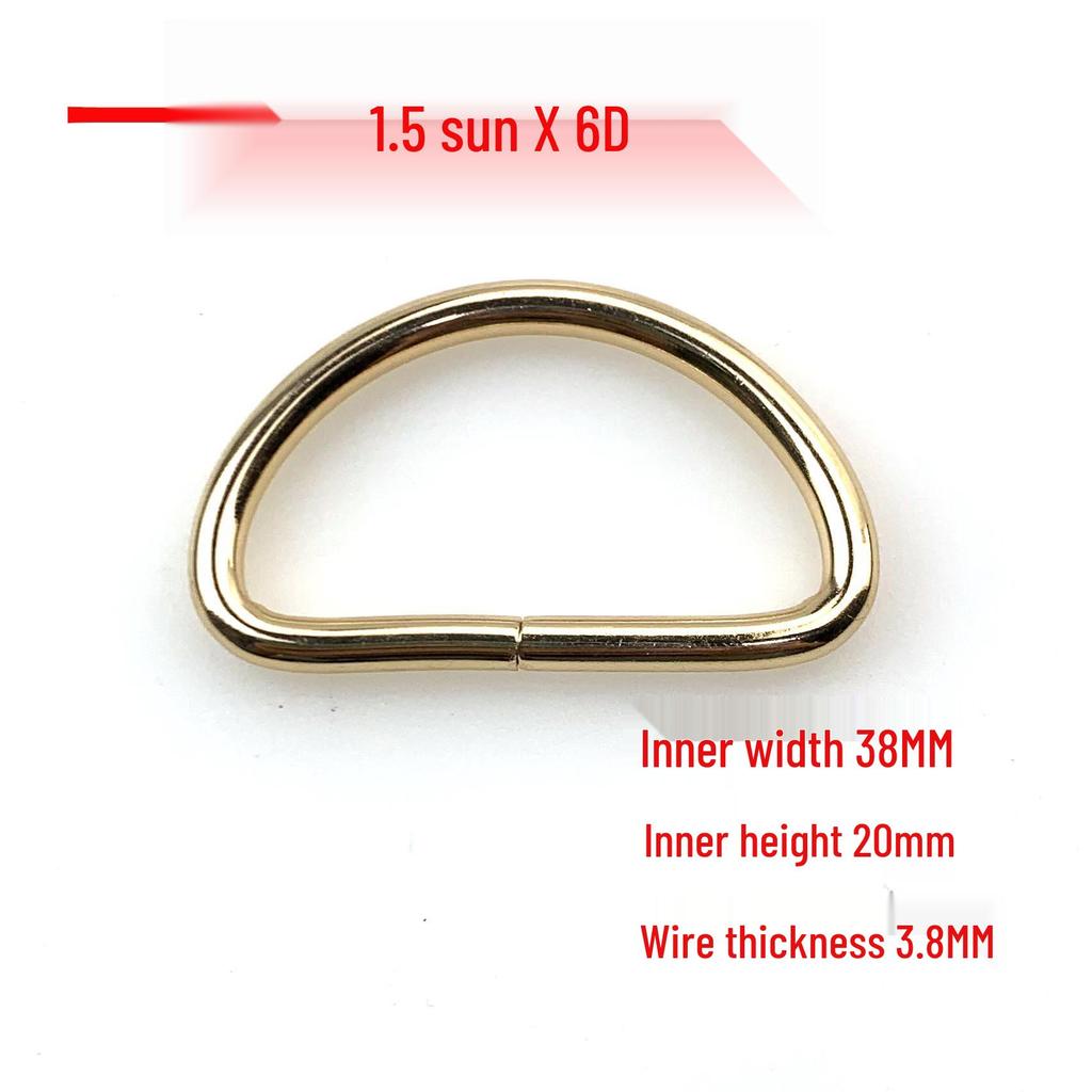 3.8mm Thick D-Ring Buckle Hardware for Bag Straps and Side Hooks