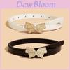 Childrens Retro Faux Leather Belt With Bow Shaped Rhinestone Buckle For Casual Wear