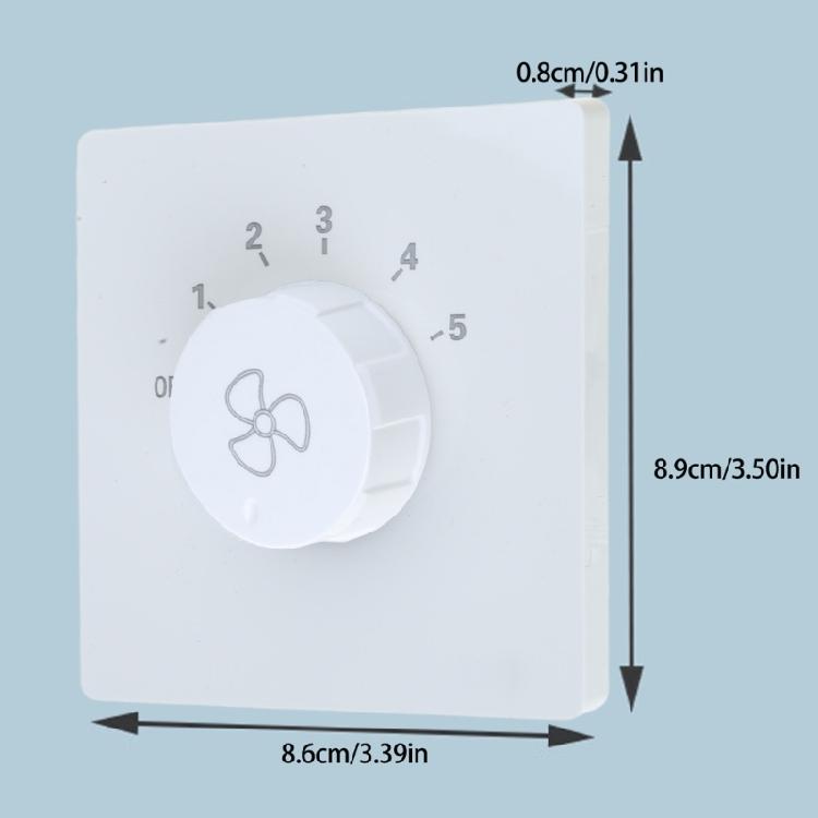 Type 86 Ceiling Fan Speed Adjuster Concealed Speed Controller 5-gear Adjust Easy to Use Wall Control for Office Home