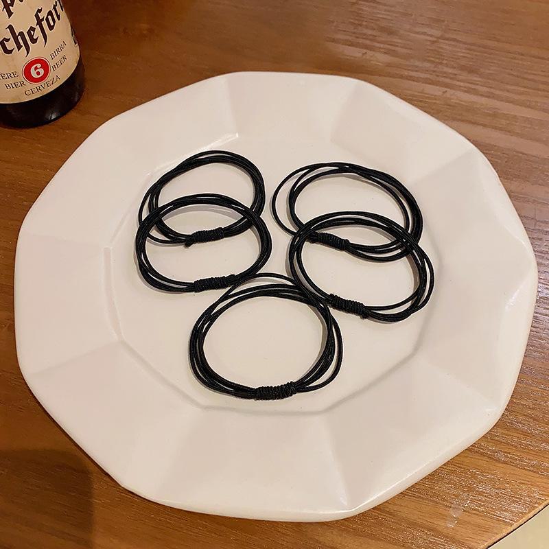 

Прочная высокоэластичная корейская повязка для волос «конский хвост» — бережно относится к волосам 5 roots чёрный