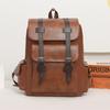 Großer Vintage-Rucksack aus PU-Leder, Lässige Business-Laptoptasche, Tagesrucksack für Studenten auf Reisen für Männer & Frauen