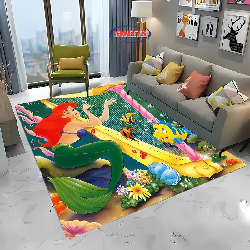 New Shelves! Little Mermaid Ariel Princess Carpet, Living Room Bedroom Office Area Kid's Room of Choice,Non-slip Mat Potdemiel