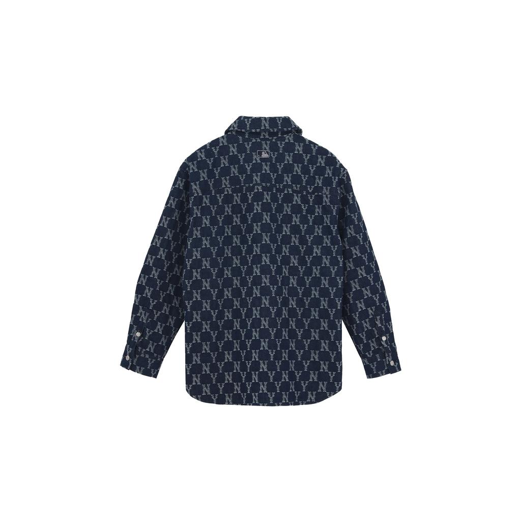 MLB New York Yankees FW22 Floral Vintage Full Print Denim Jacket Unisex Jacket Blue 3ADRM0224-50NYD