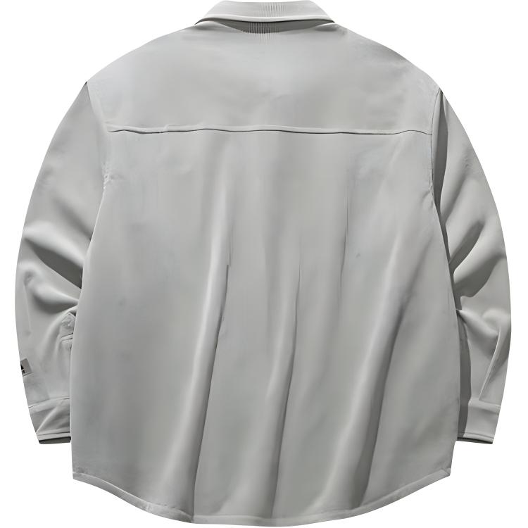 Anta Sports Lifestyle Series Polo Casual Simple Loose Solid Color Long Sleeve Shirt Unisex shirts Mushroom-Gray 172518101-1