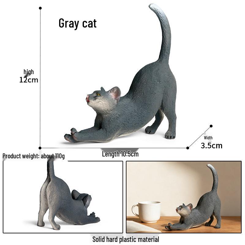Yaratıcı Sevimli Kedi Bebek Süsleri - Tüysüz, Pastoral ve Yan Yatan Kediler Ev & Kahve Dükkanı Dekorasyonu İçin