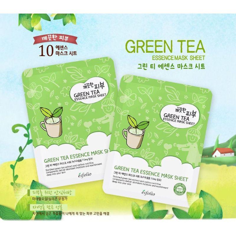 esfolio - Pure Skin Green Tea Essence Mask Sheet Set 10pcs